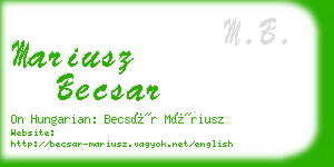 mariusz becsar business card